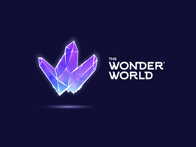 The Wonder World blue crystal design game geek illustration logo magic mana purple rebrand redesign typography video game