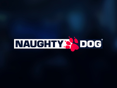 Naughty Dog (redesign) blue design logo naughty dog rebranding red video game