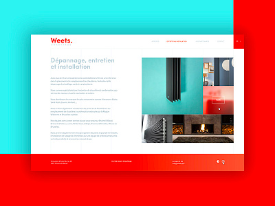Weets | Heating engineer design flame heating logo minimal rebranding red turquoise typography ui ux ui webdesign