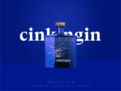 Cinkingin | Pumpkin gin from Ciney blue branding design flower gin illustration logo rebranding typography