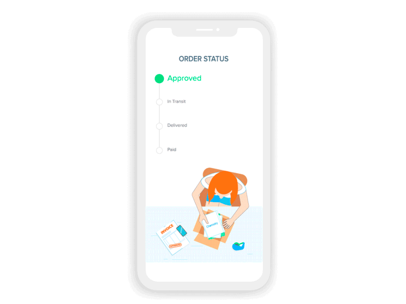 Order Status animation app design graphic mobile ui ux visual