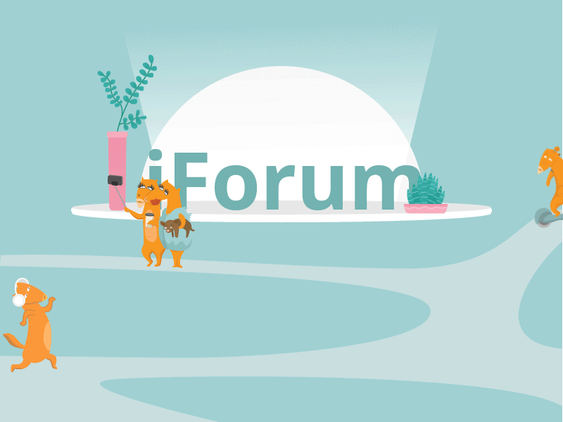 iFORUM after animation character design flat design fox foxes gif illustration ui