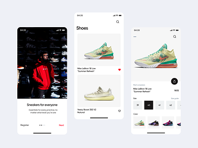 E-commerce e shop mobile shoes shop sneakers ux