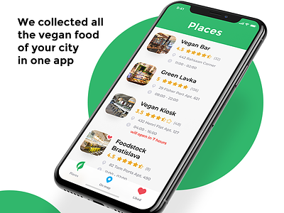 Vegaholic android app bar clean flat food ios mobile restaurant ui ux vegan