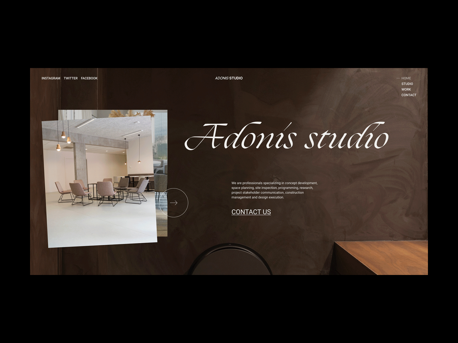 Adonis Studio agency concept creative design typography ui ux