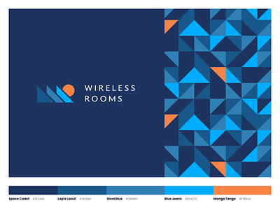 Wireless Rooms - In-Room Tablets for Hotels branding icon logo minimal typography