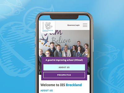 IES Breckland School Website on Mobile