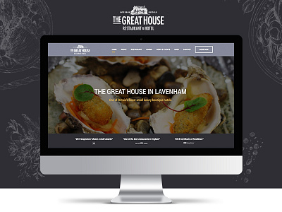 The Great House in Lavenham Website food french landing screen pub restaurant website