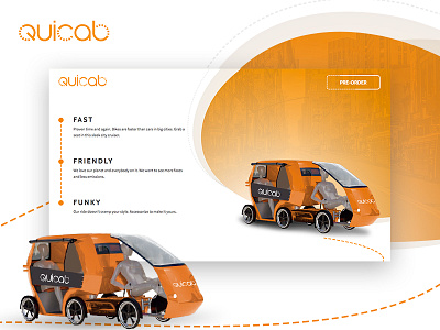 Quicab Website banner cab modern orange quicab simple taxi website