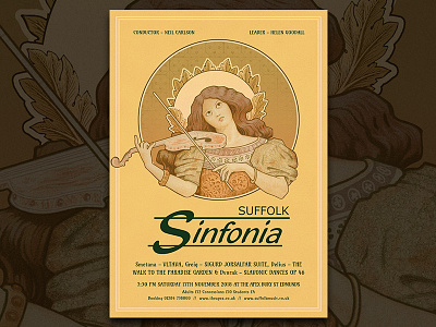 Suffolk Sinfonia Poster - Art Nouveau Style art nouveau classic music poster