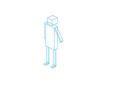 Human drawing experiment isometric person text