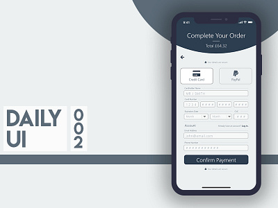 Daily UI #002 - Checkout 002 checkout dailyui iphone mobile