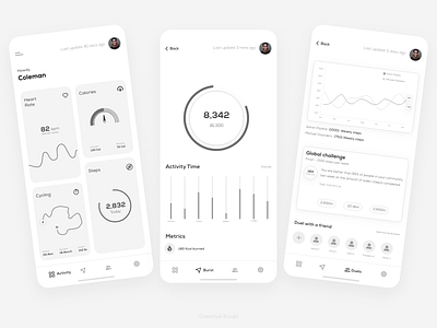 Personal Health App app design health interface mobile ui ux wellness