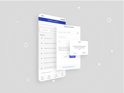 Schedule Investment design interface mockup ui ux
