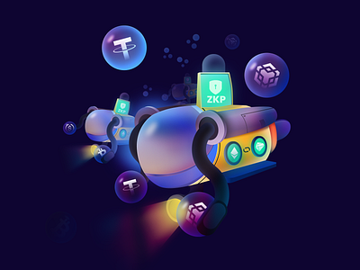 Submarine Explore the Metaverse blockchain graphic design illustration meta privacy