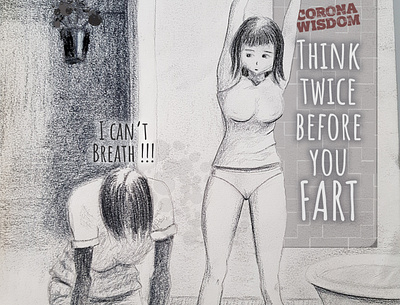 Think Twice Before You Fart corona coronavirus illustration illustration for motion photoshop racism