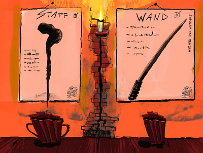 Staff or Wand design frame illustration illustration for motion magic motion design motiongraphics photoshop school of motion witches wizards