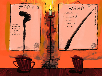 Staff or Wand design frame illustration illustration for motion magic motion design motiongraphics photoshop school of motion witches wizards