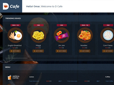 D cafe dashboard flat food icons transparent ui