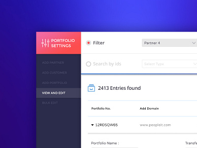 Porfolio Settings Interface dashboard design details filter flat form kit modern settings target ui view