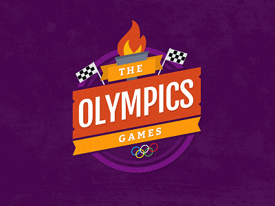 The Olympics Games Logo 2016 badge chariot flat fresh fun games grunge logo olympics sports