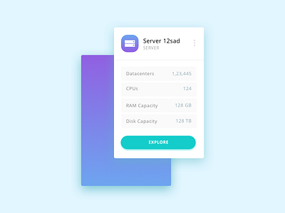 Cards For Servers action cards colors explore flat glow gradient icons material servers shine