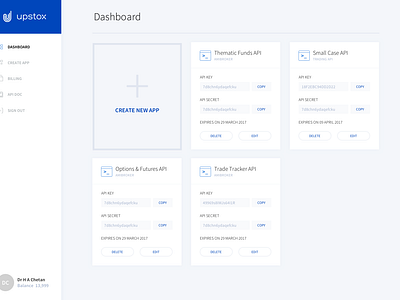 Dashboard For Upstox API by Omar Faizan on Dribbble