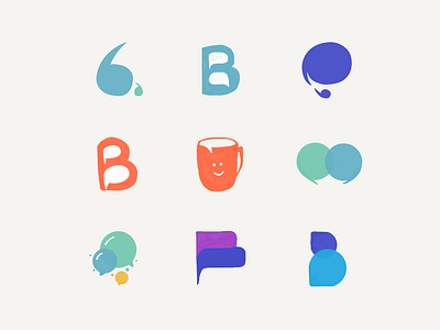 Logo Sketches b bubble draw ideation logo sketch speech symbol