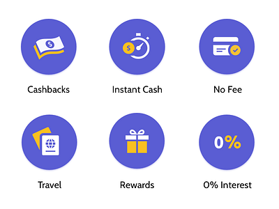 Browse Credit Cards By Categories - Icons cashback credit cards icons finance icons instant cash no fee reward card travel card zero interest credit cards