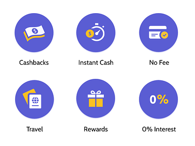 Browse Credit Cards By Categories - Icons