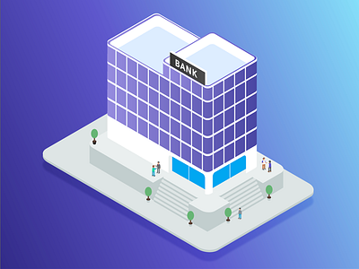 Isometric Bank Icon bank finance forbes isometric