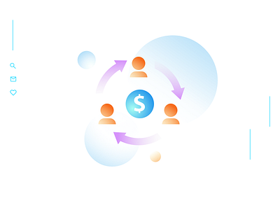 Bidding Platform Icon bidding dollar gradient icon illustration market money platform seller sketch