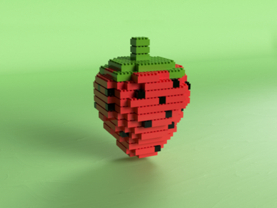 Strawberry Lego by Solver 3D (Eka) on Dribbble