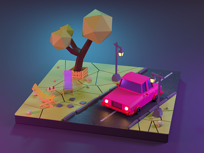 Low-poly Composition