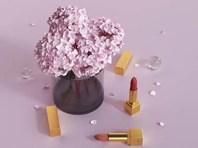 Lipstick Compostion 3d 3d artist 3d modeling animation art c4d colorful design houdini octanerender render