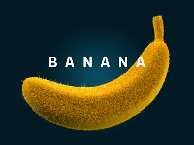 Hairy Banana 3d art banana c4d cinema4d colorful design fruit hair illustration octanerenderer render yellow