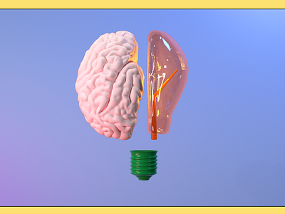 CREATIVE 3d art brain bulb c4d cinema4d colorful creative design graphic design poster render