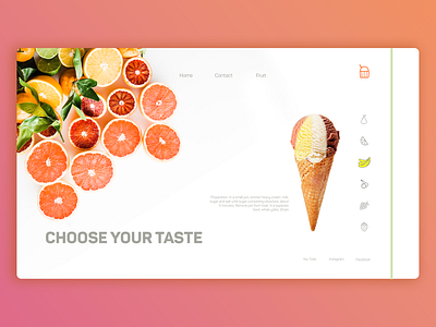 Ice Cream Concept design photoshop ui webdesign