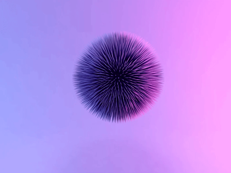 Hairy ball animation c4d colorful houdini render