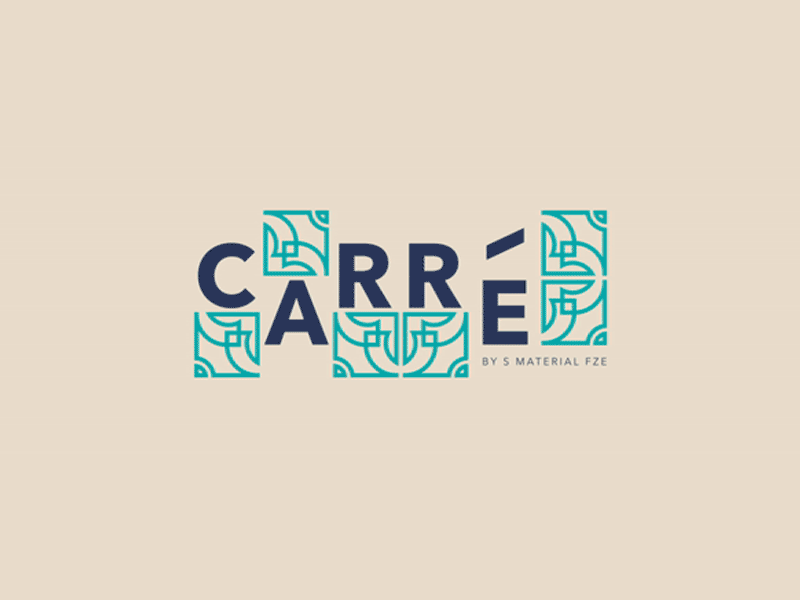 CARRÉ blue branding design dubai dynamic handmade identity logo logo folio mockup square tile