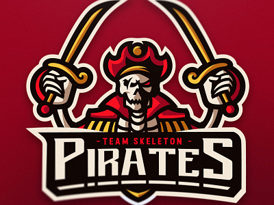 📝 treasure-seeking skeleton pirates ✏️ branding design esports esportslogo gaming illustration logo logo design mascot logo pirate pirates skeleton skeletons skull skulls sword swords vector