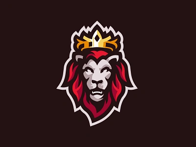 👑 Royal Lion 🦁 animal branding design esports esportslogo gaming illustration lion logo logo design mascot logo royal lion vector