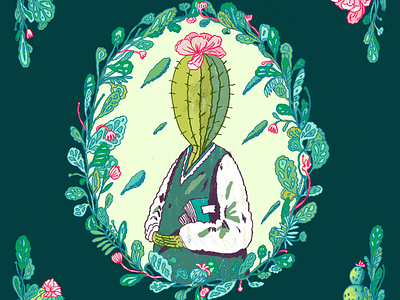 Cactus book cover cactus digital green illustration pencil plants storybook