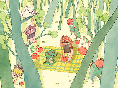 🧺 children illustration picnic