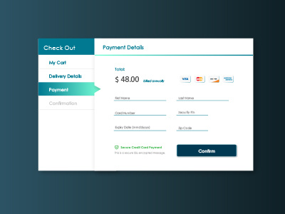 Credit Card Check Out credit card check out ui credit card ui daily ui dailyui002