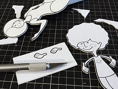 Cut outs art craft design illustration line drawing
