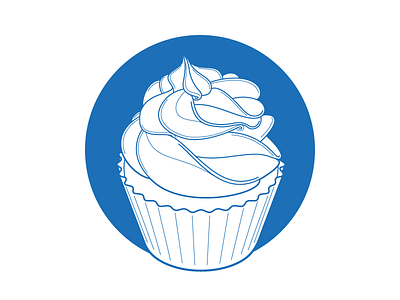 Cake blue illustration line line drawing minimal simple