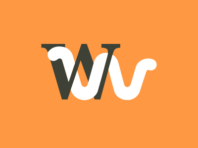 Wordworms acronym brand grey logo orange rounded serif typeface typography