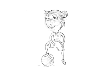 Footballer sketch! characters concept football girl illustration line drawing sketch wip