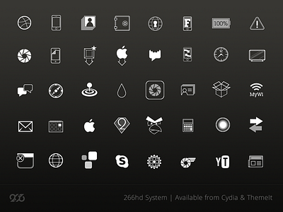 266hd System clean icons iphone minimal simple theme ui